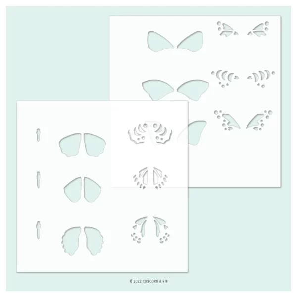 Concord & 9th Stencil 6″X6″ 2/Pkg – Boho Butterfly 1