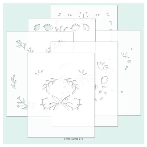 Concord & 9th Stencil 4.75″X6″ 6/Pkg – Whimsical Wings 1