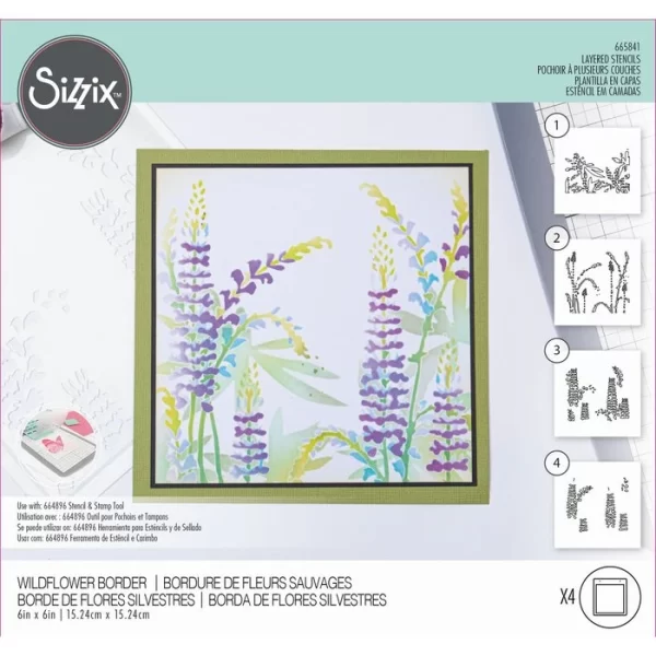 Sizzix • Layered Stencils Layered Wildflowers 4Stück 1