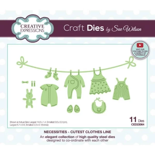 Creative Expressions Sue Wilson Necessities Cutest Clothes Line Craft Die 1