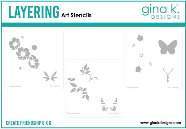 Gina K. Designs Gina K Designs – STENCIL- Create Friendship Layering Stencil 1