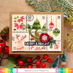 Waffle Flowers Waffle Flower – Postage Collage Christmas Stencil 6