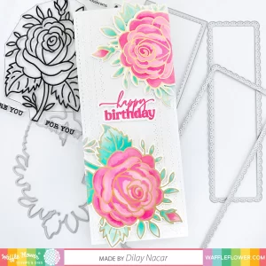 Waffle Flowers Waffle Flower – Sketched Rose Coloring Stencil 6