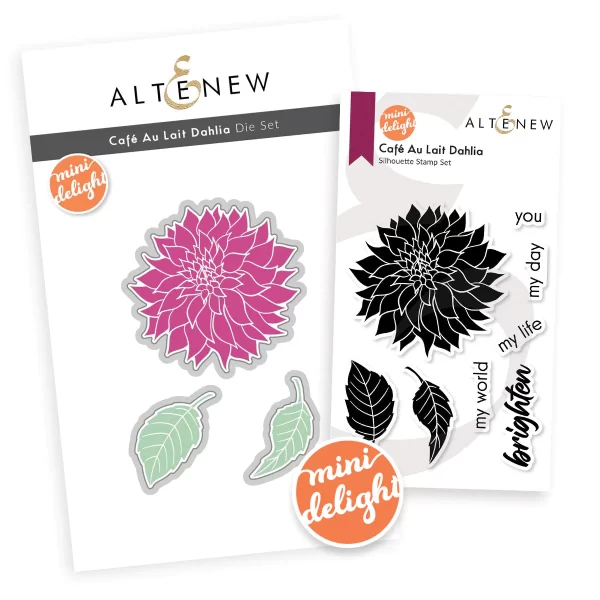 Alternew Altenew – Mini Delight: Café Au Lait Dahlia Stamp & Die Set 1