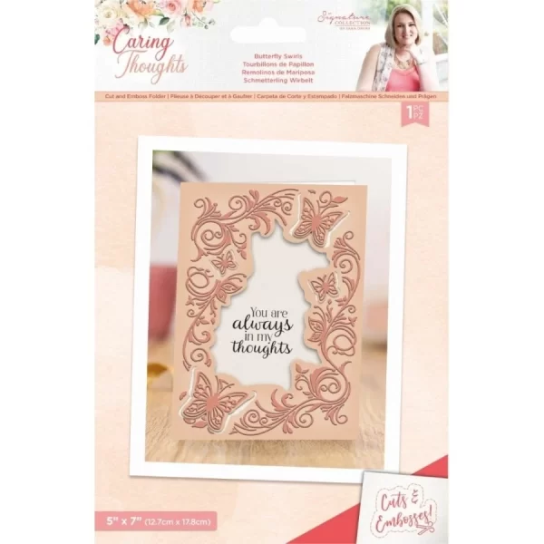 Crafters Companion Caring Thoughts – Cut And Emboss Folder – Butterfly Swirls 1