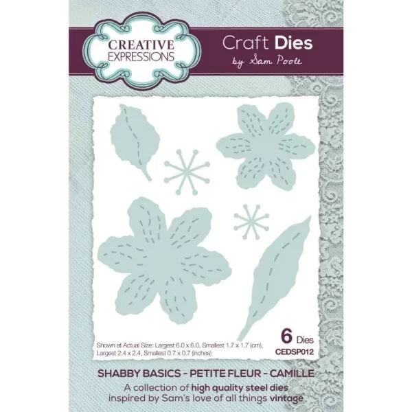 Creative Expressions Sam Poole Shabby Basics Petite Fleur – Camille Craft Die 1