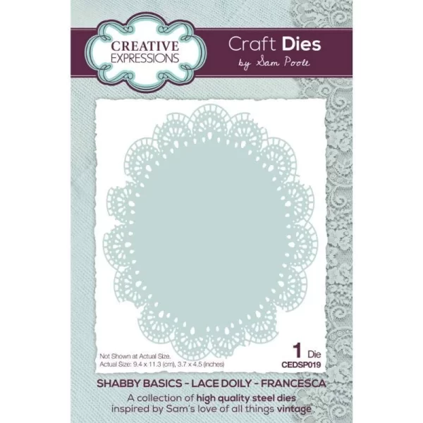 Creative Expressions Sam Poole Shabby Basics Lace Doily – Francesca 1